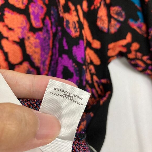 Rachel Rachel Roy size 3X Colorful Retro Artsy Stretch Knit Sweater Festival - Picture 7 of 9